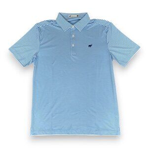 Merrill Apparel Men's Blue Striped Polo